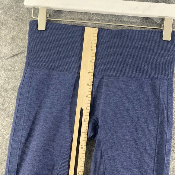 Lululemon In The Flow Crop Leggings 4 Heathered Cadet Blue Stretch Capri - Picture 6 of 9